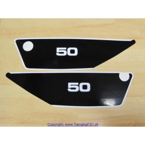 EMBLEM SIDE DKSEL SORT H OG V  FS1 50 1Y1-21781-50UO 1Y1-21782-50U0  2G1-21781-50UO  K-DX   1978-79