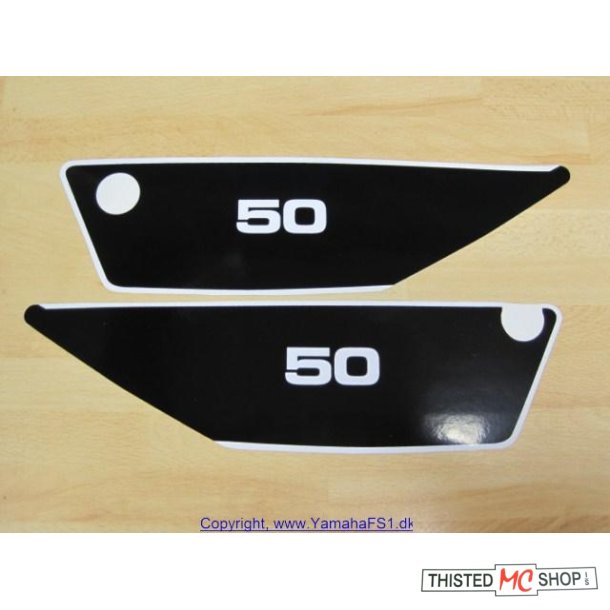 EMBLEM SIDE DKSEL SORT H OG V  FS1 50 1Y1-21781-50UO 1Y1-21782-50U0  2G1-21781-50UO  K-DX   1978-79