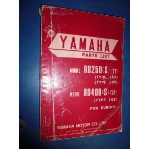 RESERVEDELS  KATALOG PARTS LIST  RD 250-400 1977 1N9-28198-E5