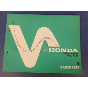 RESERVEDELS KATALOG  PARTS CATALOG HONDA CB 500K2 B5007704